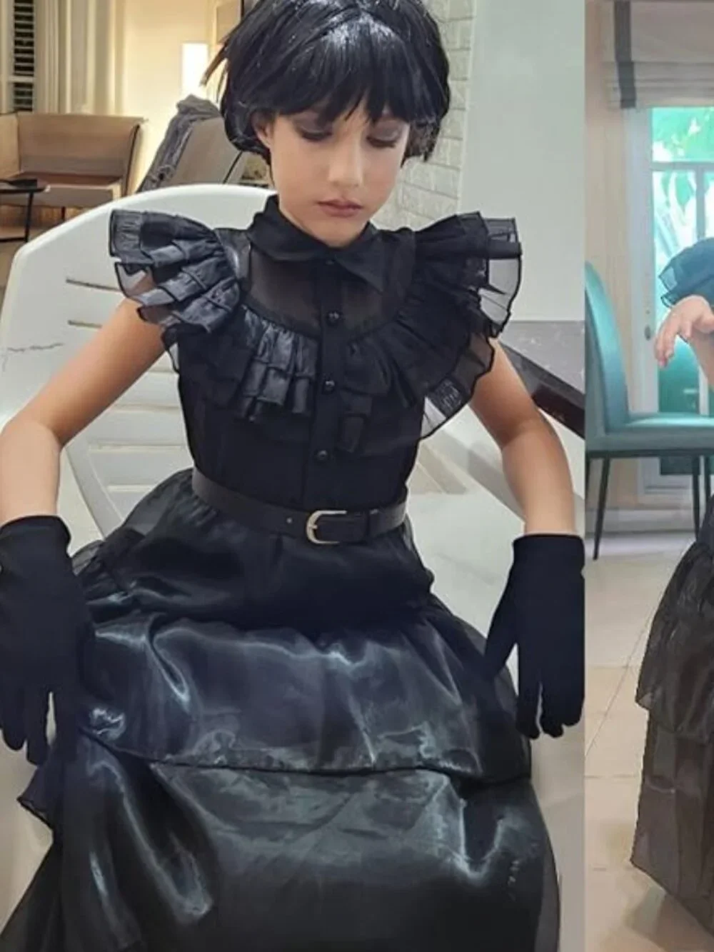 Girl's Wednesday From The Adams Family Costume - Size: 9-10 Years